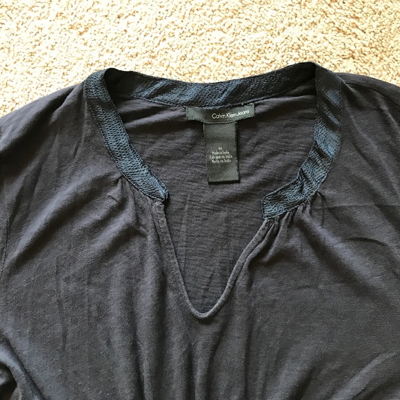 Calvin Klein Women Top Blouse Shirt Navy - Picture 2 of 8